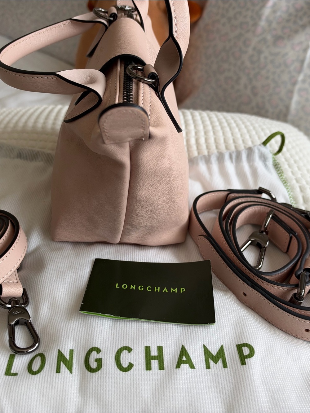 Longchamp Small Crossbody Top-Handle Bag in Blush Pink - Picture 3 of 7